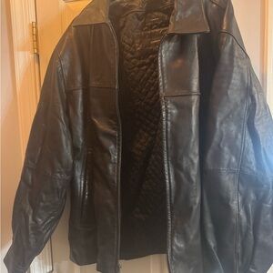 Claiborne Men's Black Leather Jacket